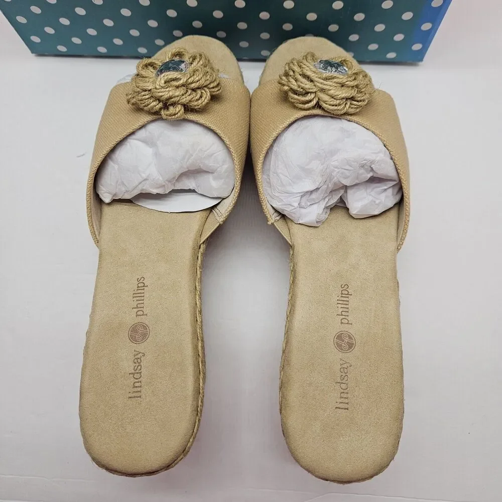NEW Lindsay Phillips Devon light brown Wedge platform sandal size 9.5 snap shoes - Picture 5 of 8